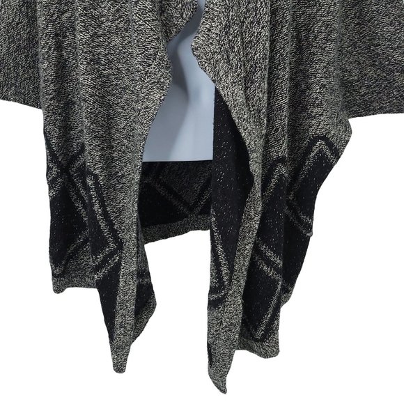 Madewell Open Front Draped Cardigan Sweater Womens Size XS/S Gray Black Argyle - Picture 8 of 12
